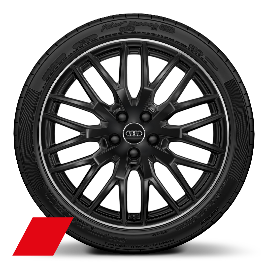 Llantas Audi Sport, diseño de 10 radios en Y, Negro, torneado brillante, 8,0J x 19, neumáticos 245/40 R19