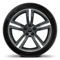 Cast alloy wheels, 5-arm style, Contrast Gray, partly polished, 9J x 19 with 255/45 R19 tires