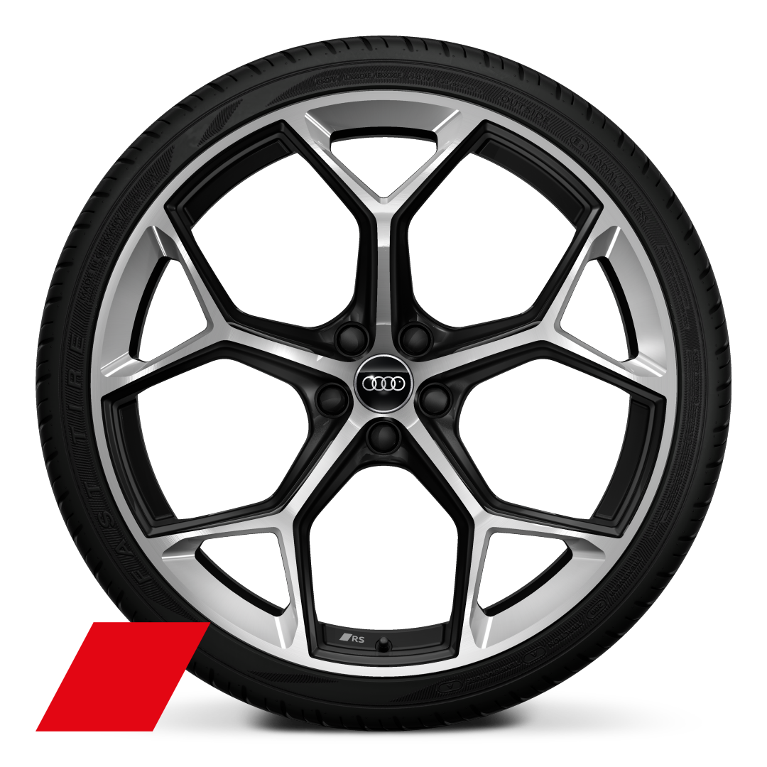 22&quot;x 10.5J Five spoke Y-style black diamond turned alloy, 285/30 R22 tyres