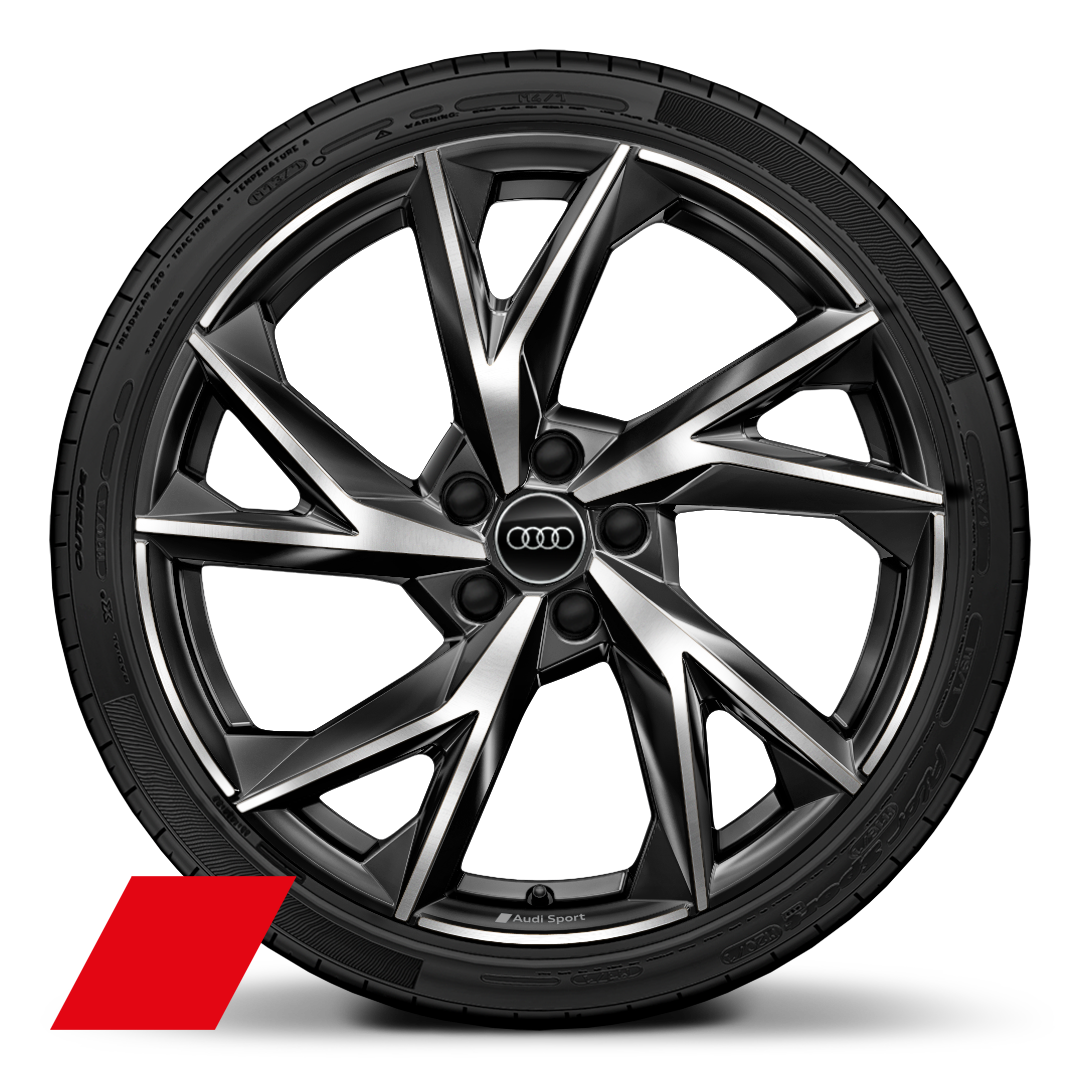 Wheels, 5-V-spoke "Evo" style, Anthracite Black, diamond-turned, 8.5J|11.0J x 20, 245/30|305/30 R20 tires