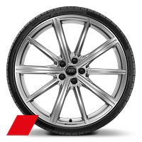 21" 10-V-spoke star design, silver wheels