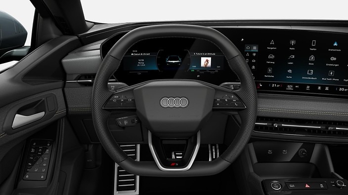 Three-spoke multifunction flat top/ bottom steering wheel