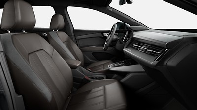 Interior with standard seat in leather/artificial leather combination, brown