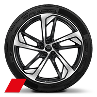 Audi Sport wheels, 5-arm trapezoidal style, Anthracite Black, diamond-turn., 10.0J x 22, 285/35 R22 tires