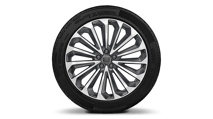 21" 15-spoke-turbine design bi-color wheels