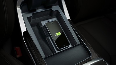 Audi phone box with signal booster and wireless charger