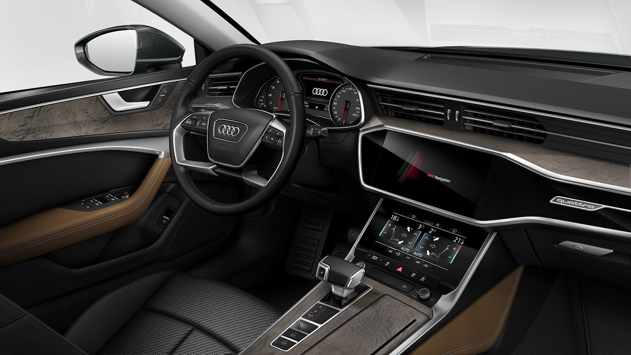 Elementos interiores na parte inferior em couro, Audi exclusive