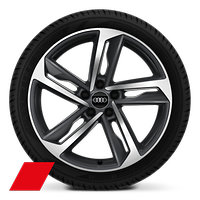 Obręcze kół ze stopu metali lekkich Audi Sport 7.5Jx17&quot;, 5 - ramienne, grafitowo szare, z oponami 215/45 R17. 3-letnie ubezpieczenie opon w cenie.
