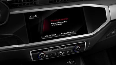 Accent area in the dashboard in black glass look