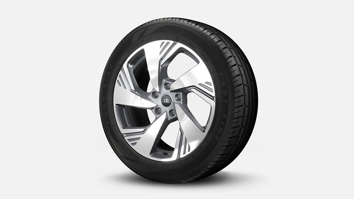 20" 5-arm structure design graphite gray wheels with 20" all-season runflat tires