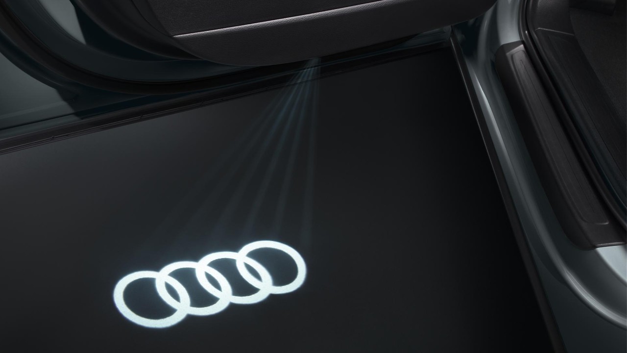 LED Audi rings for entry area, for vehicles with LED entry lights