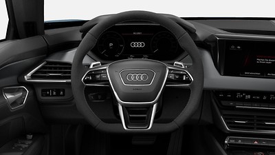 Sports cont. leather-wr. multi-funct. Plus steering wheel in Alcantara®, w/ shift paddles, 3-spoke, flat-bottomed