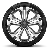 22" 5-double-arm design, forged and contrasting gray/partially polished wheels