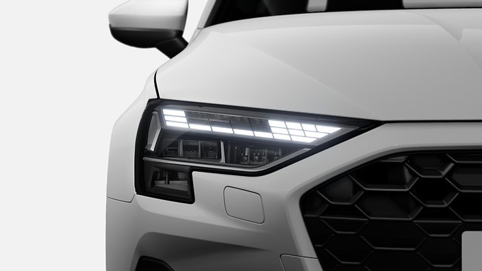 Matrix LED headlights and taillights with animation