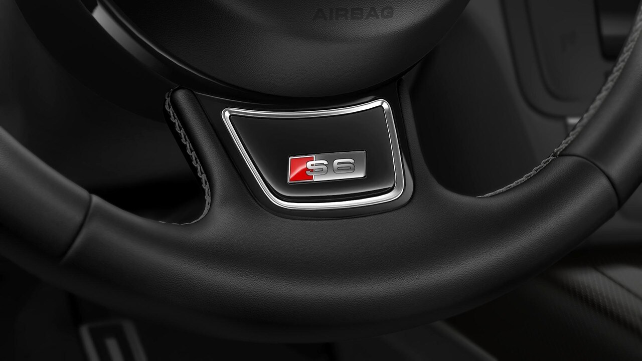 S6 emblem on the steering wheel
