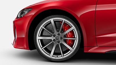 Freios de cerâmica RS com pinças de freio pintadas em vermelho