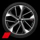 21" &apos;5-V-spoke offset design&apos; Audi Sport wheel, anthracite black, diamond turned