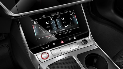 Control buttons, gloss black with haptic feedback and aluminium-look interior