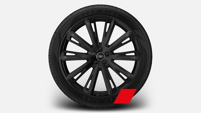 23" 10-spoke-trapezoid design wheels, black metallic finish