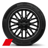 Obręcze ze stopu metali lekkich Audi Sport 9Jx20&quot;, 10 - ramienne, czarne z połyskiem, polerowane z oponami 285/45 R20. 3-letnie ubezpieczenie opon w cenie.