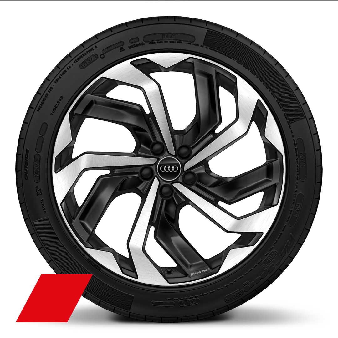 21&quot; x 9.5J &apos;10-spoke rotor&apos; gloss Anthracite black Audi Sport alloy wheels