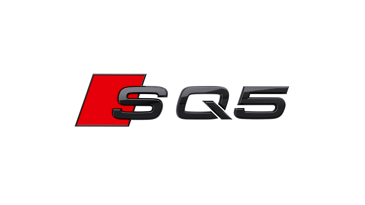 Nazwa modelu SQ5 w kolorze czarnym, na tył