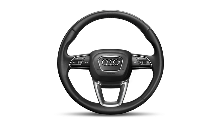 Heated, leather-wrapped multifunction steering wheel