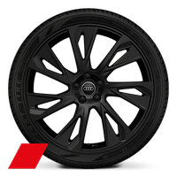 Obręcze kół ze stopu metali lekkich Audi Sport 9.0Jx21&quot;, 7 - ramienne, czarny mat Kontrast, z oponami 265/35 R21. 3-letnie ubezpieczenie opon w cenie.