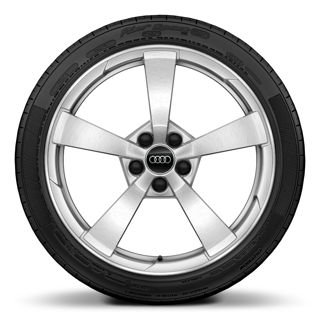 19&quot; x 9J 5-spoke style, partly polished forged alloy wheel with 245/35 R19 tyres