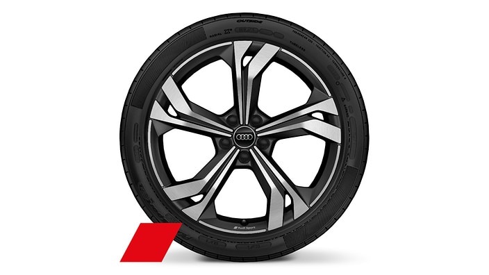 Audi Sport wheels, 5-twin-spoke rotor, Matt Black, gloss turned finish, 8.5J x 20, 255/40 R20 tires