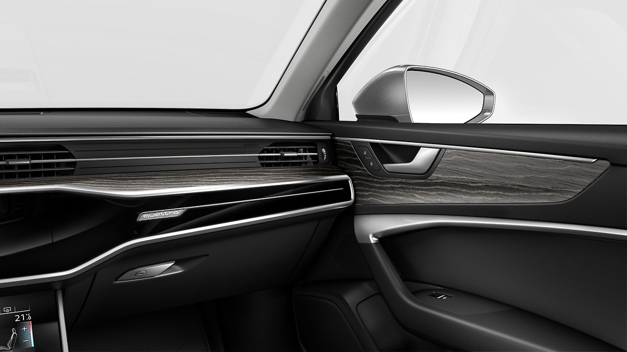 Insertos decorativos em madeira de freixo raiada Marrom Cinza Natural