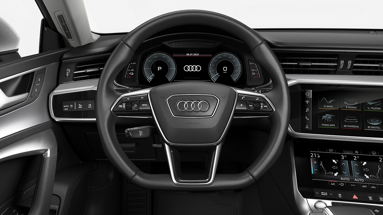 Flat bottom steering wheel 3-spoke with multi-function