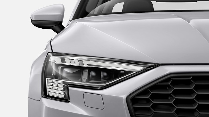 Matrix-design LED headlights and taillights with animation