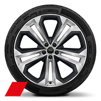 Audi Sport wheels, 5-double-spoke module style, Matte Structure Gray inserts,10.0J x 22, 285/40 R22 tires