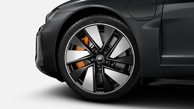 Carbide Steel Brakes with calipers in orange