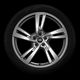 Cerchi Audi Sport in lega 8,5J x 20 design a 5 razze doppie, look grigio platino, con pneumatici 255/40 R20