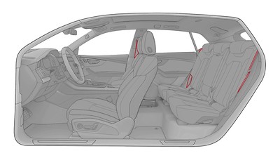 Cinture di sicurezza Nero con bordo colorato, Audi exclusive