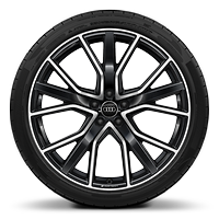 Rodas de alum&iacute;nio fundido Audi Sport em design estrela de 5 raios em V, Preto, pol. torn., 8,5J x 21 pneus 255/35 R21
