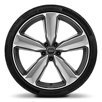 20" 5-arm Peak design mill cut wheel with titanium accents, size 9.0J x 20, with 275/30 performance tires