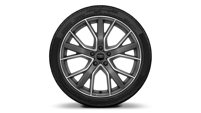 19" 5-V-spoke star design Titanium wheels with 245/35 summer tires