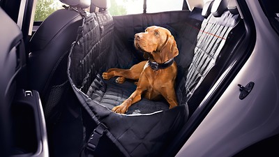 Rear seat protective cover, in Audi design