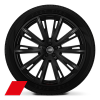 Obręcze kół ze stopu metali lekkich Audi Sport 10.0Jx23&quot;, 10 - ramienne , z ramionami w kształcie trapezów, czarne, z oponami 285/35 R23. 3-letnie ubezpieczenie opon w cenie.