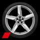 Ruote Audi Sport, a 5 bracci poligonali, 8,5Jx21, pneumatici 255/40 R21