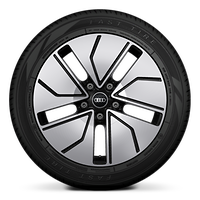 Räder, 5-Segment-Aero, schwarz, glanzgedreht, 8,0J|10,0Jx19, Reifen 225/55|275/45 R19