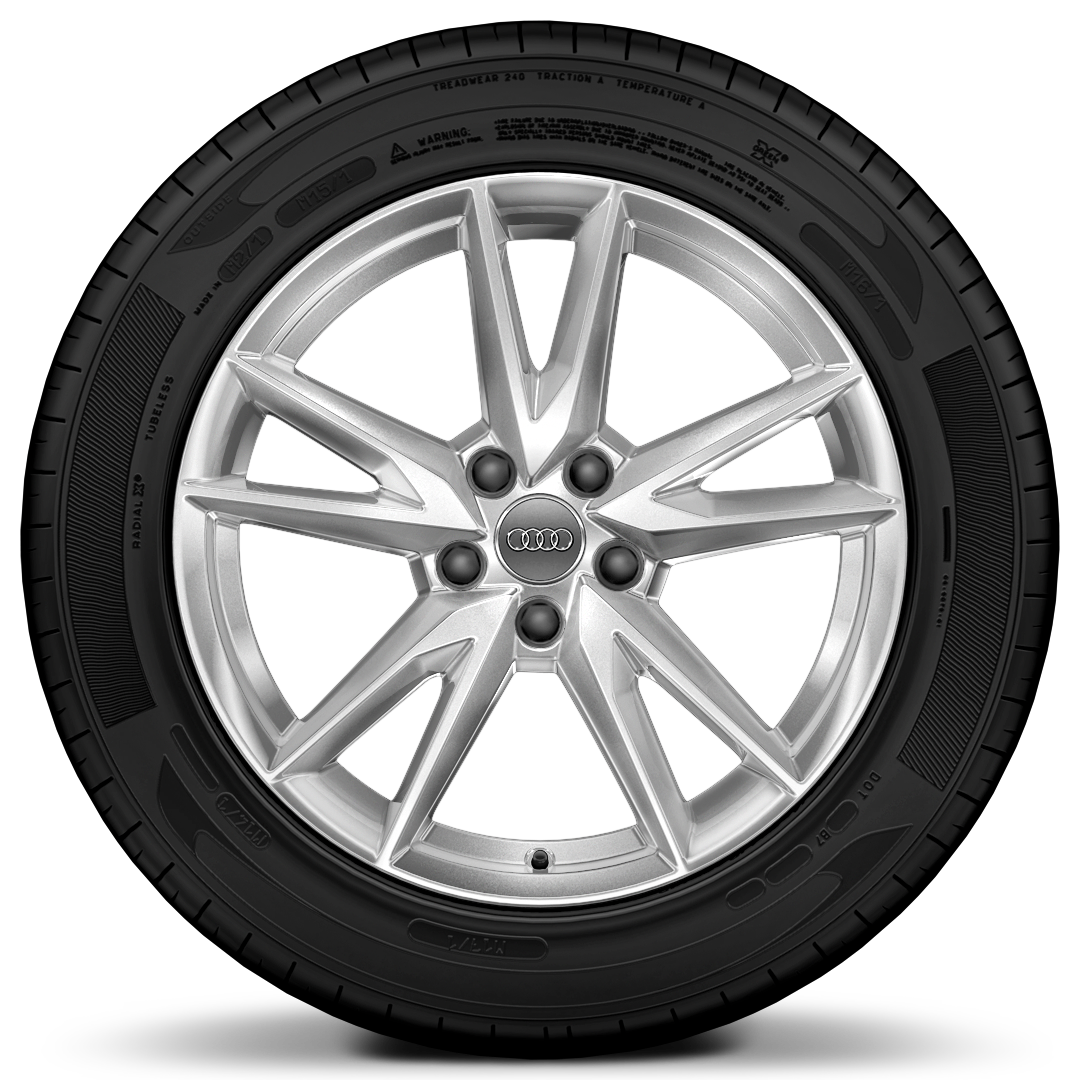 Rodas de alum&iacute;nio fundido em design Y de 5 raios, tamanho 7J x 18 com pneus 215/50 R18