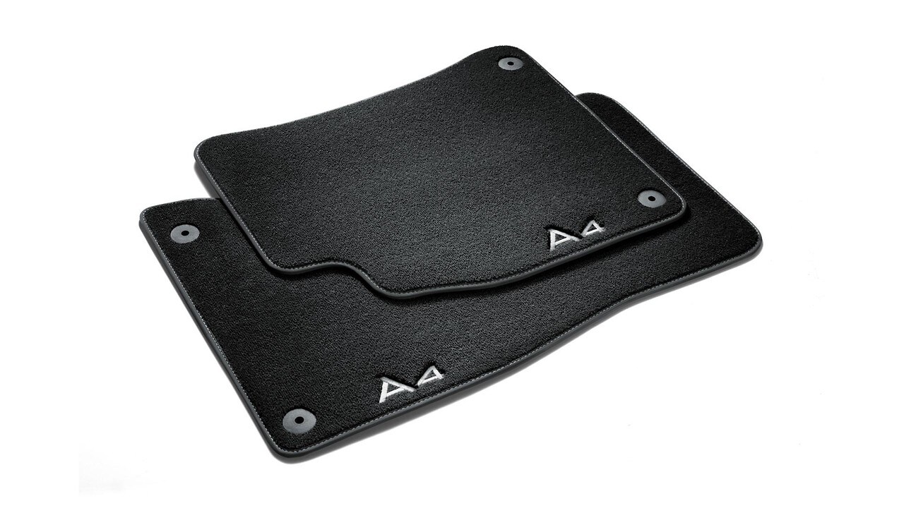 Premium textile floor mats, for the rear, black/steel-grey