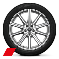 Audi Sport wheels, 10-spoke star style, Black, 8.5J x 20, 255/40 R20 tires