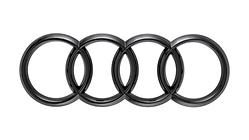 Audi-ringen in zwart, voor de voorzijde