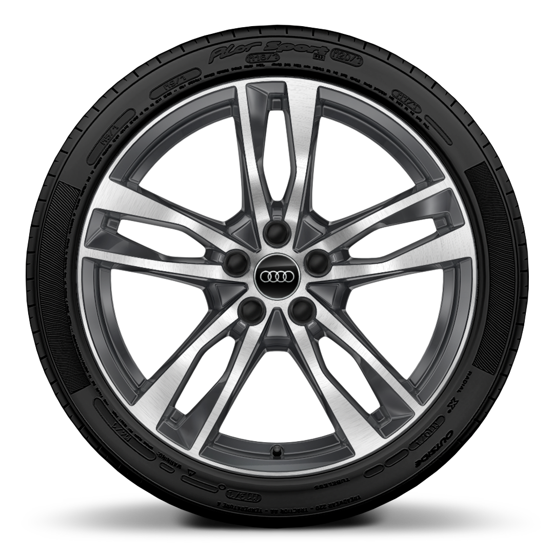 Wheels, 5-double-spoke style, Graphite Gray, diamond-turned, 8.5J x 19, model-specific tires