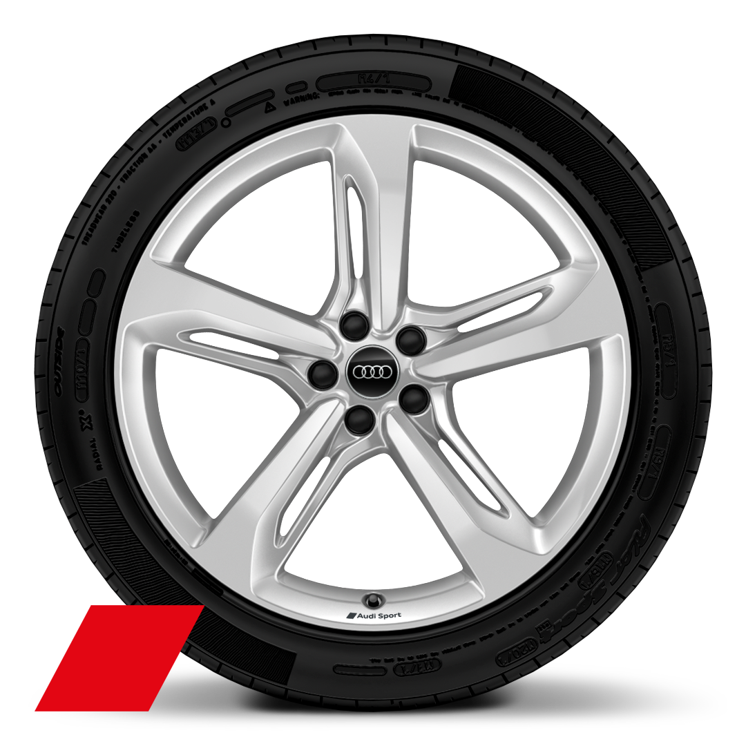 Audi Sport wheels, 5-spoke blade style, 9.5J x 21, 285/40 R21 tires